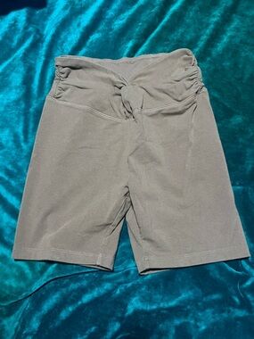 PINK Victoria's Secret Olive Gray High-Waist Bike Shorts